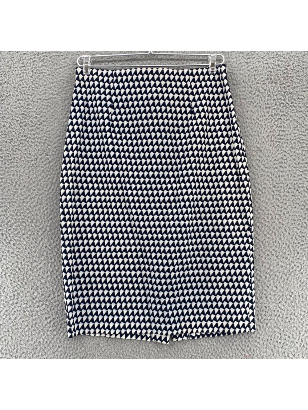 Banana Republic Skirt Womens 8 Black Check Straight Pencil Stretch Knee Length